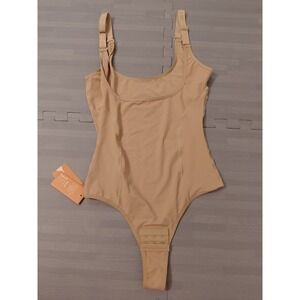 Werena Womens Shapewear Bodysuit Tummy Control Thong Nude Beige Medium NEW